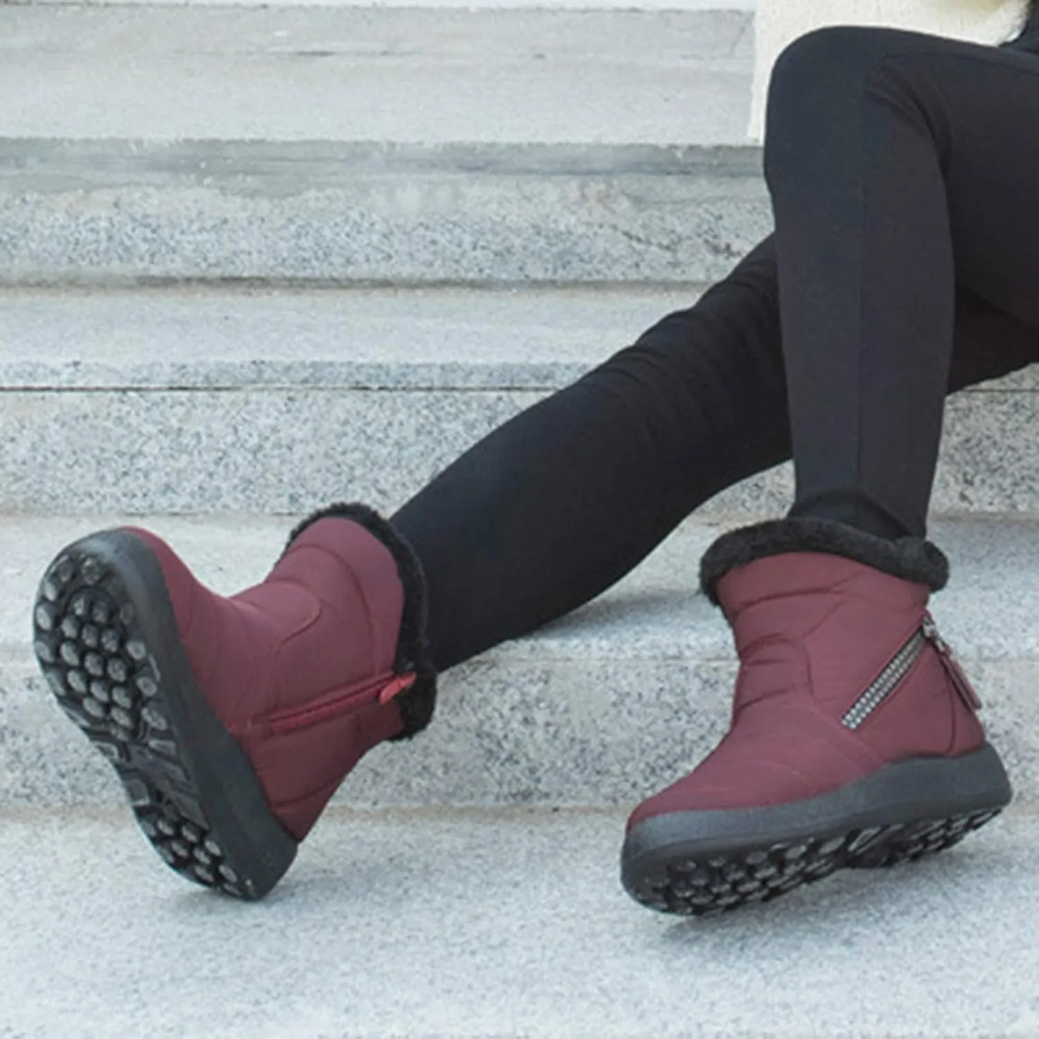 Womens Winter Boots Wide Width Adults Waterproof Slip On Boots Snow Boots for Womens Winter Shoes Warm Womens Snow Boot Slip On Hiking Boots Women Mens Booties Winter