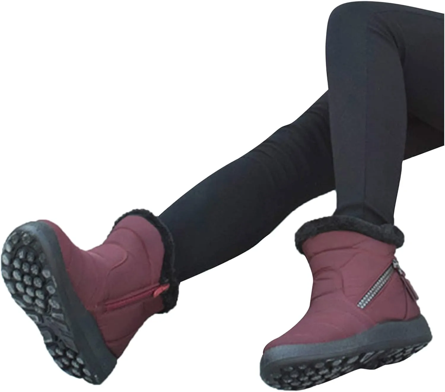 Womens Winter Boots Wide Width Adults Waterproof Slip On Boots Snow Boots for Womens Winter Shoes Warm Womens Snow Boot Slip On Hiking Boots Women Mens Booties Winter