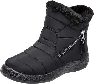 Womens Winter Boots with Zipper Adults Snow Ankle Boots Snow Boots for Womens Winter Shoes Warm Sporty Slip On Boot Non Slip Work Shoes Women Mens Snow Booties