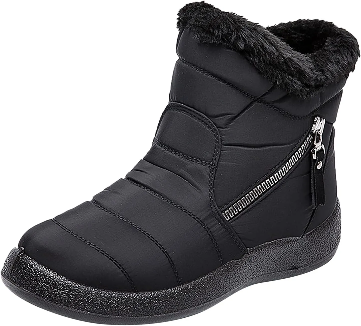 Womens Winter Boots with Zipper Adults Snow Ankle Boots Snow Boots for Womens Winter Shoes Warm Sporty Slip On Boot Non Slip Work Shoes Women Mens Snow Booties