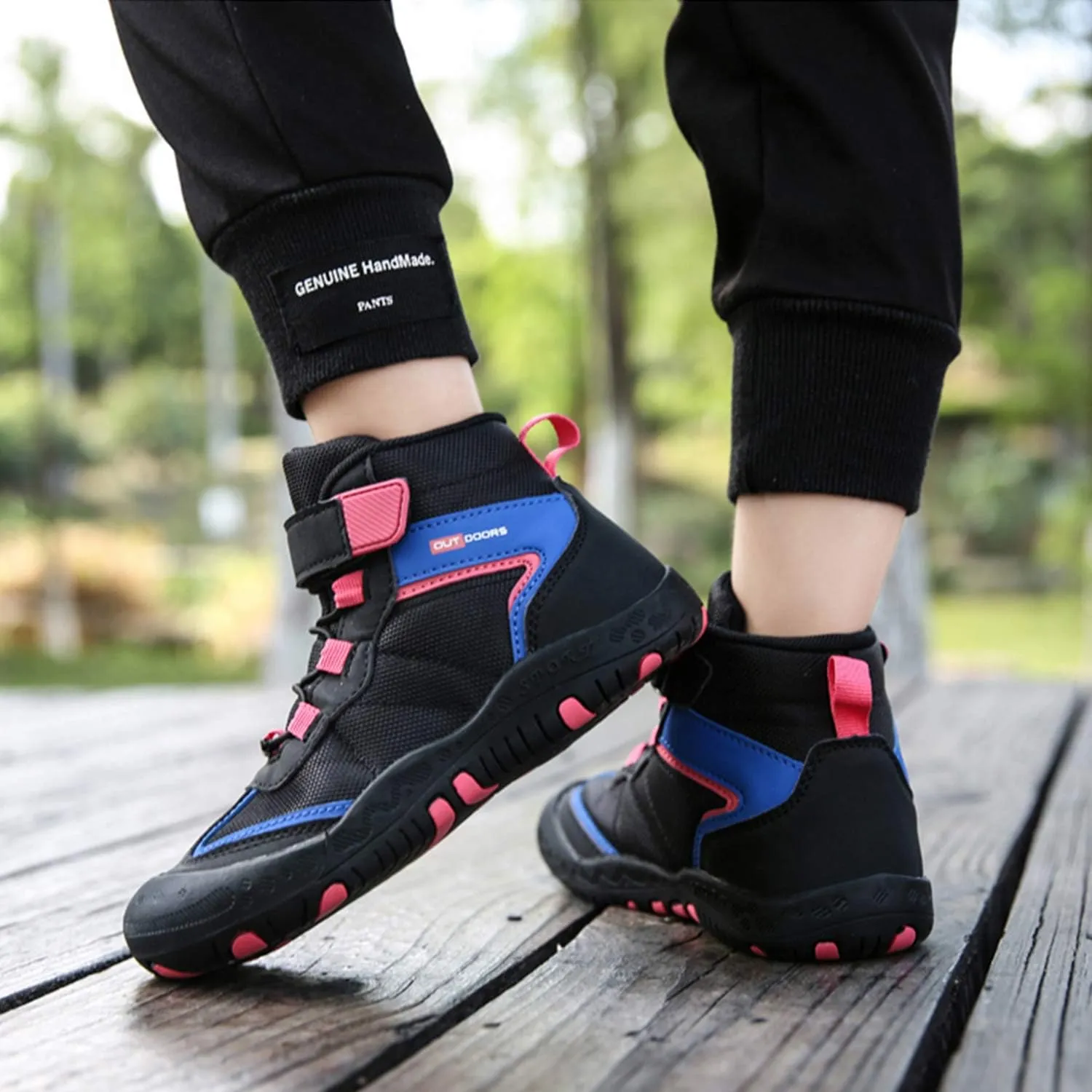 YUKTOPA Kids Boys Girls Outdoor Hiking Boots Breathable Anti-Slip Water Resistant Ankle Walking Trekking Shoes