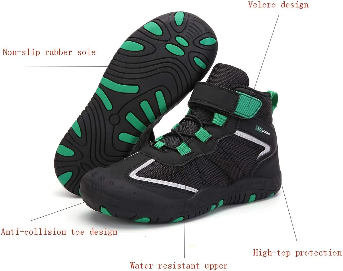 YUKTOPA Kids Boys Girls Outdoor Hiking Boots Breathable Anti-Slip Water Resistant Ankle Walking Trekking Shoes